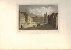 Konvolut.Versch. Ansichten: "Aegidienplatz zu Nürnberg", "Der Kursaal in Kissingen", "Monacvm