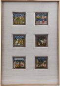 Jaipur Rajasthan Schule 18./19. Jh.Zugeschrieben. Serie von sechs Miniaturen aus dem "