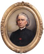 Effenberger Hermann, 1842-1911.Ovales Portrait von Franz Liszt. Seitlich links bez. und dat.: "H.