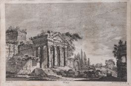 Konvolut drei Kupferstiche."Templio Di Pola." Kupferstich von Giovanni Battista Piranesi, verlegt in