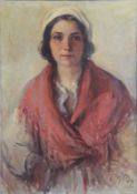 Olga Blitz, 20. Jh.Portrait einer Südländerin, u.r. sign. und dat. 1926. Öl/Lwd, Rahmen. H: 71 x