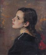 Hennig Erich, 1875 - 1946.Portrait einer jungen Frau. Links, u.sign: "E Hennig". Öl/Lwd/Karton,