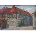 Schaller Willy, 1889 Kronach.Apotheke in Ebensfeld. R. u. sign. Öl/Holz, Rahmen. H: 46,5 x 66,5