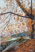 Heyder, W. 20. Jh.Zwei Landschaften, Herbst und Winter. R. u. sign. und dat. 1947/1964. Öl/Hartfaser