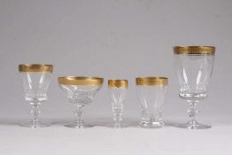 Konvolut.Theresienthal. Kristallglas mit Minton Borde. 53-teilig, bestehend aus 12 Sektschalen, 6