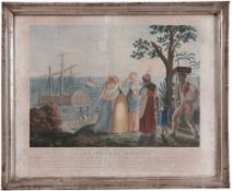 Kupferstich, 18. Jh.Altkoloriert. "Les Adieux de Virgine", Dessiné par Lambert, Gravé par Duthé.