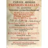 Cursus Annuus Praesidis Mariani..Augustae Vindel & Dillingae. 1751...Pergamenteinband, eine Schließe