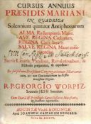 Cursus Annuus Praesidis Mariani..Augustae Vindel & Dillingae. 1751...Pergamenteinband, eine Schließe