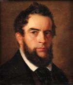 Unbekannt, 19. Jh.Portrait eines bärtigen Mannes. R. u. monogr. u. dat. "D.H." 1846. Öl/Lwd. Rahmen.