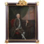 Kleemann, Johann Jacob 1739 - 1790.Portrait eines Freimaurers oder Baumeisters, sitzend am