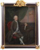 Kleemann, Johann Jacob 1739 - 1790.Portrait eines Freimaurers oder Baumeisters, sitzend am