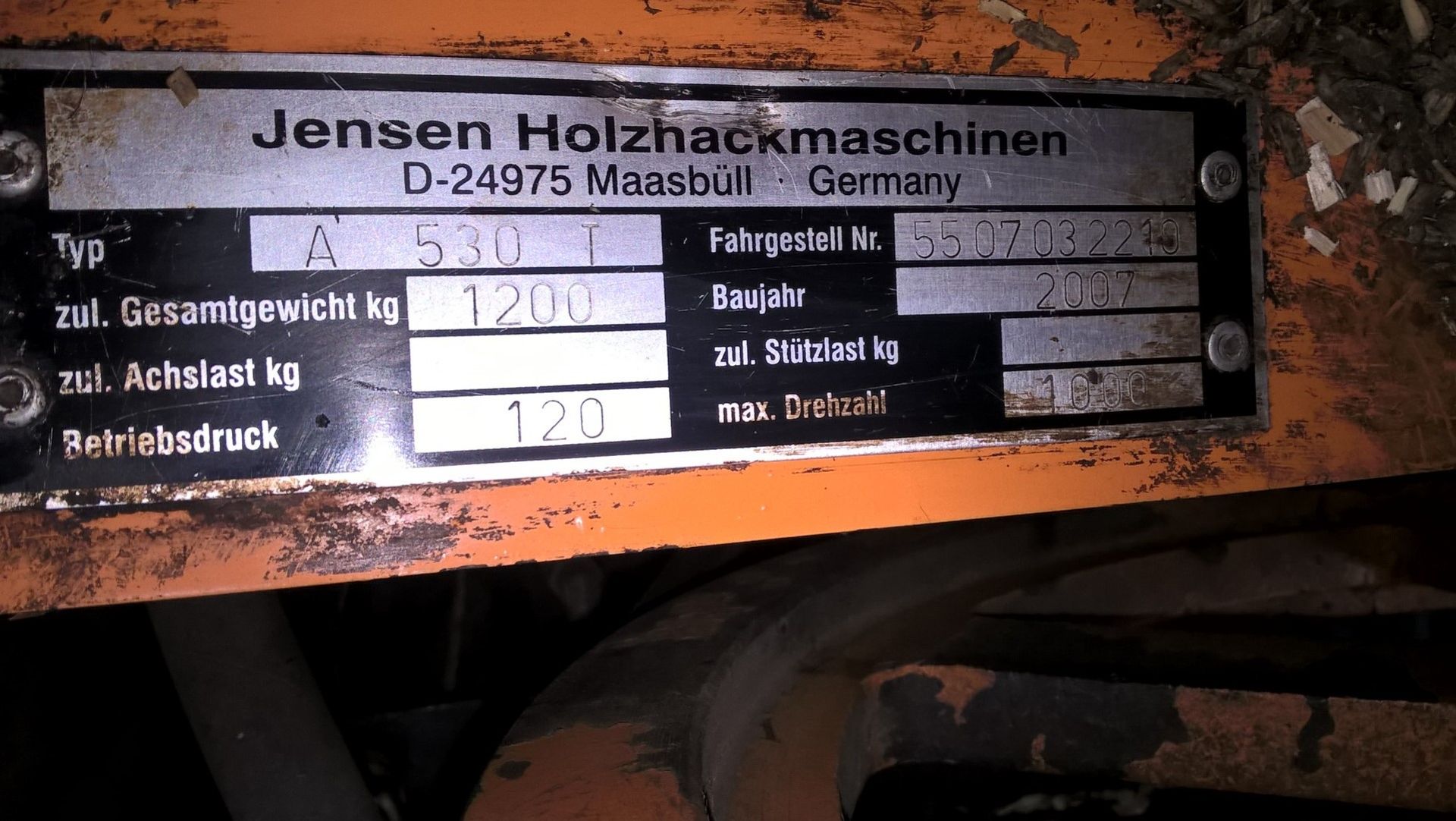 Jensen Holzhackmaschinen Sharrocks A530T RUBBER TRACKED CHIPPER, chassis no. 5507032213, year of - Image 5 of 5