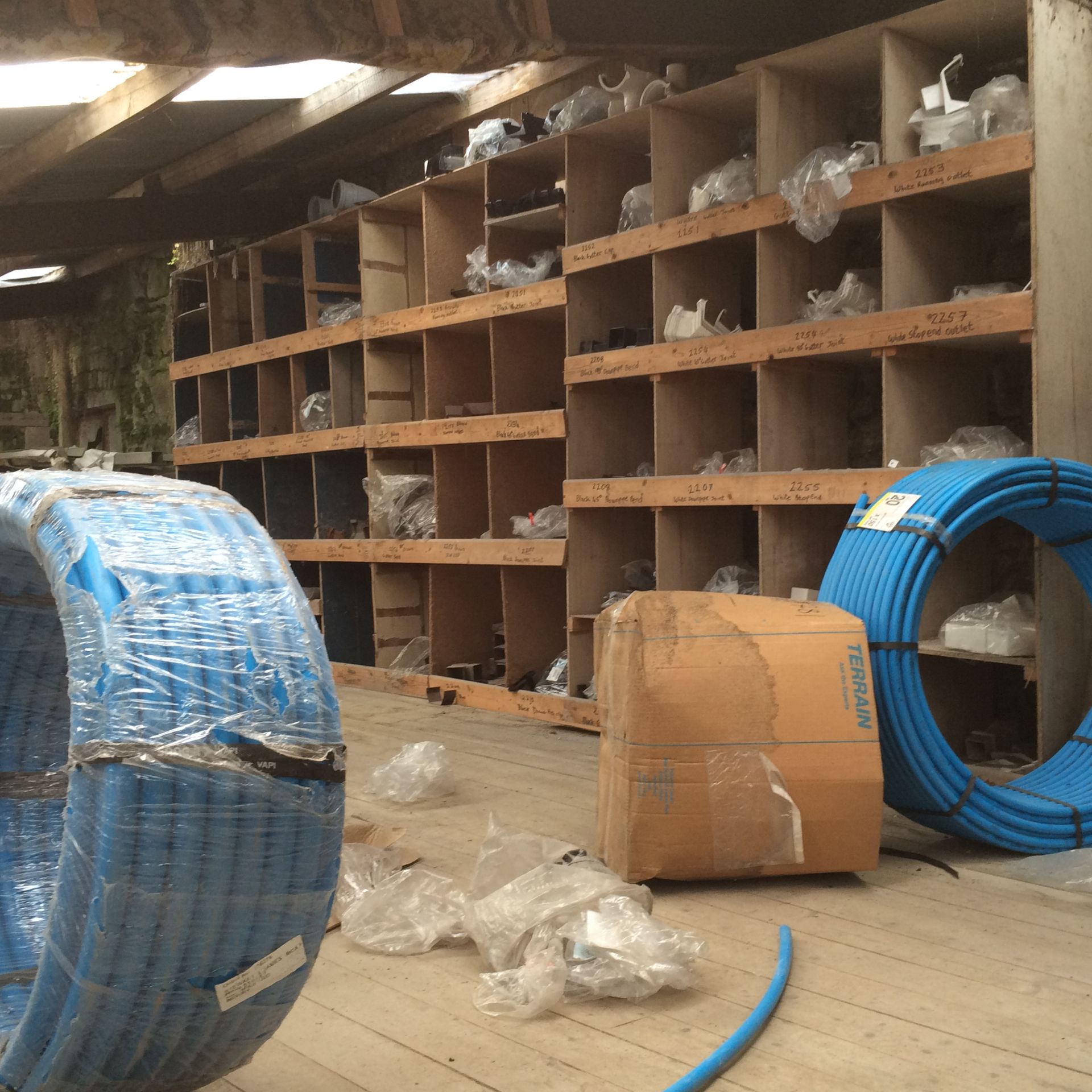 Quantity of Piping, Fittings & Rainwater Goods, as set out on mezzanine and ground floor store