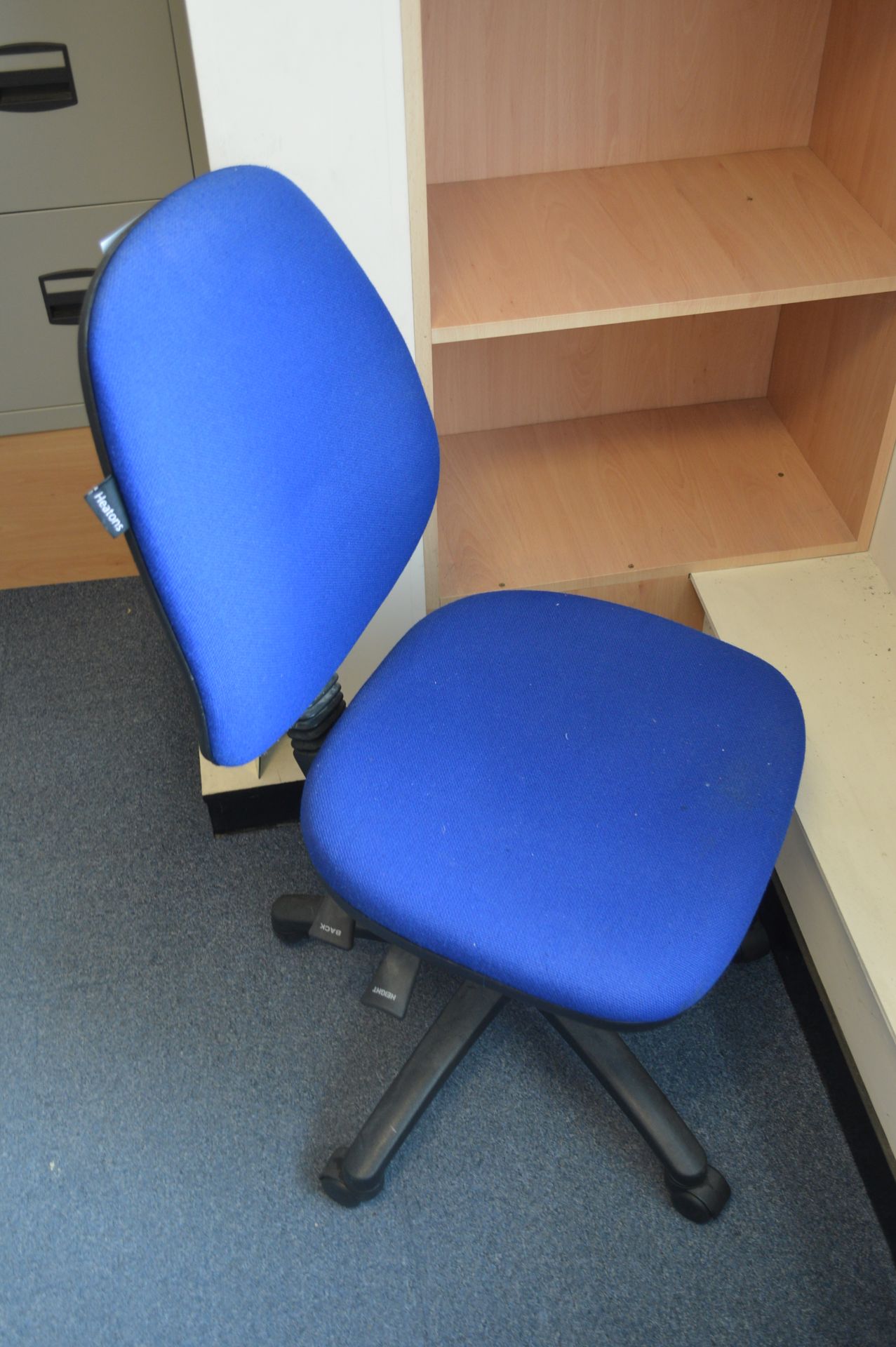 Blue Fabric Upholstered Typist Chair (MD’s office)