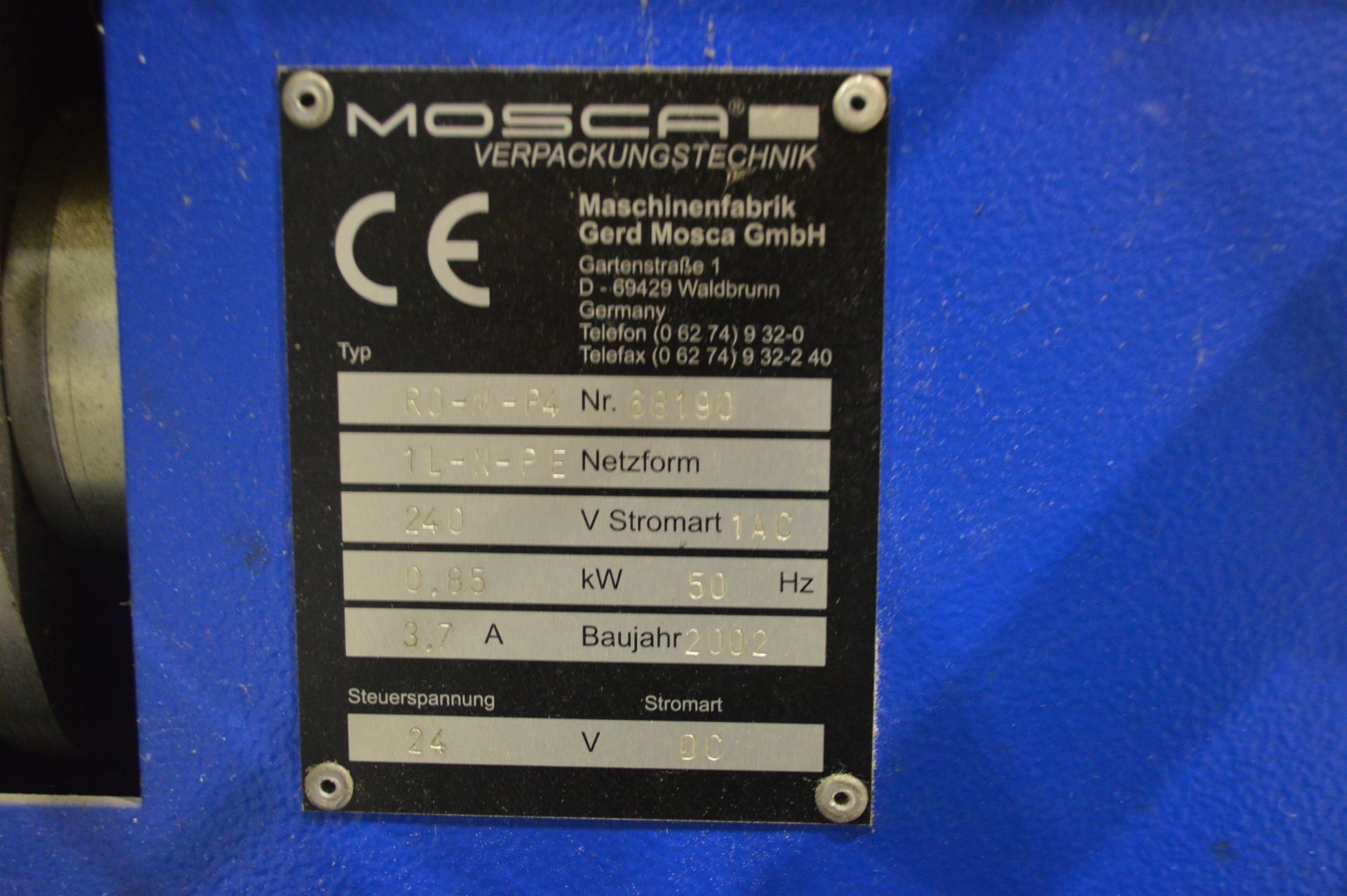 Mosca RO-M-P4 STRAP BANDING MACHINE, serial no. 68 - Image 3 of 3