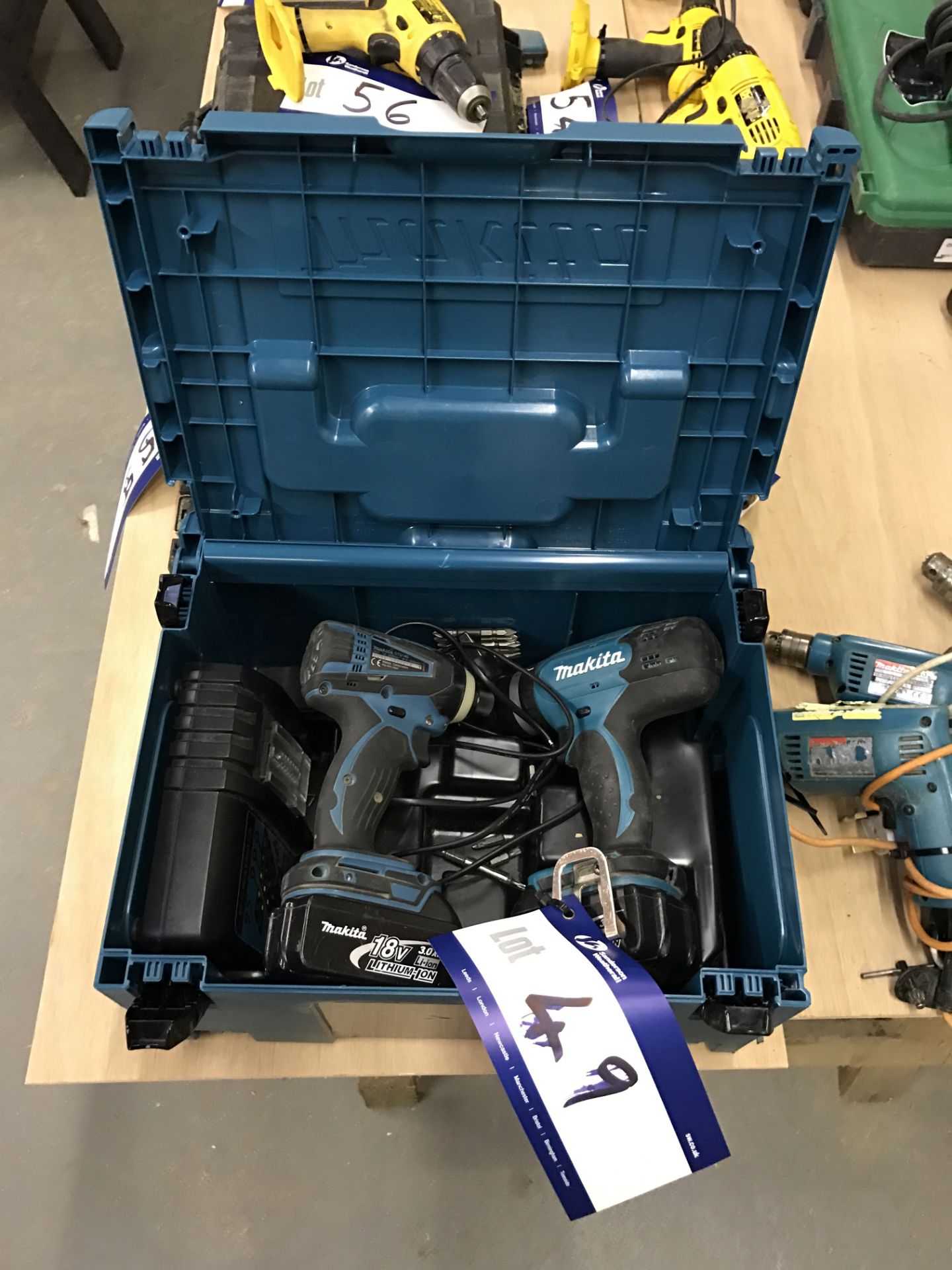 Makita DTD146 Cordless Impact Drill Driver and Makita DHP 453 Cordless Drill in box with charger and