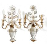 Paar Wandappliken Frankreich, 20. Jh. In Form von kannelierten, balusterförmigen Vasen mit