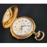 A.-Lange-&-Söhne-Savonette im Etui Glashütte/Dresden, E. 19. Jh. Rundes Dreideckelgehäuse mit