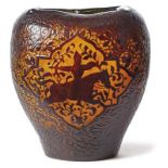 Seltene Vase mit "Persischem Reiter" Emile Gallé, Nancy - 1889-1894 Beidseitig gedrückte, bauchige