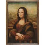 Kopist des 19. Jahrhunderts Mona Lisa Qualitätvolle, annähernd größengleiche Kopie. Öl/Holztafel. 74