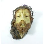 Kopf des gekreuzigten Christus Süditalien, wohl Neapel, E. 18./A. 19. Jh. Sehr fein modellierter