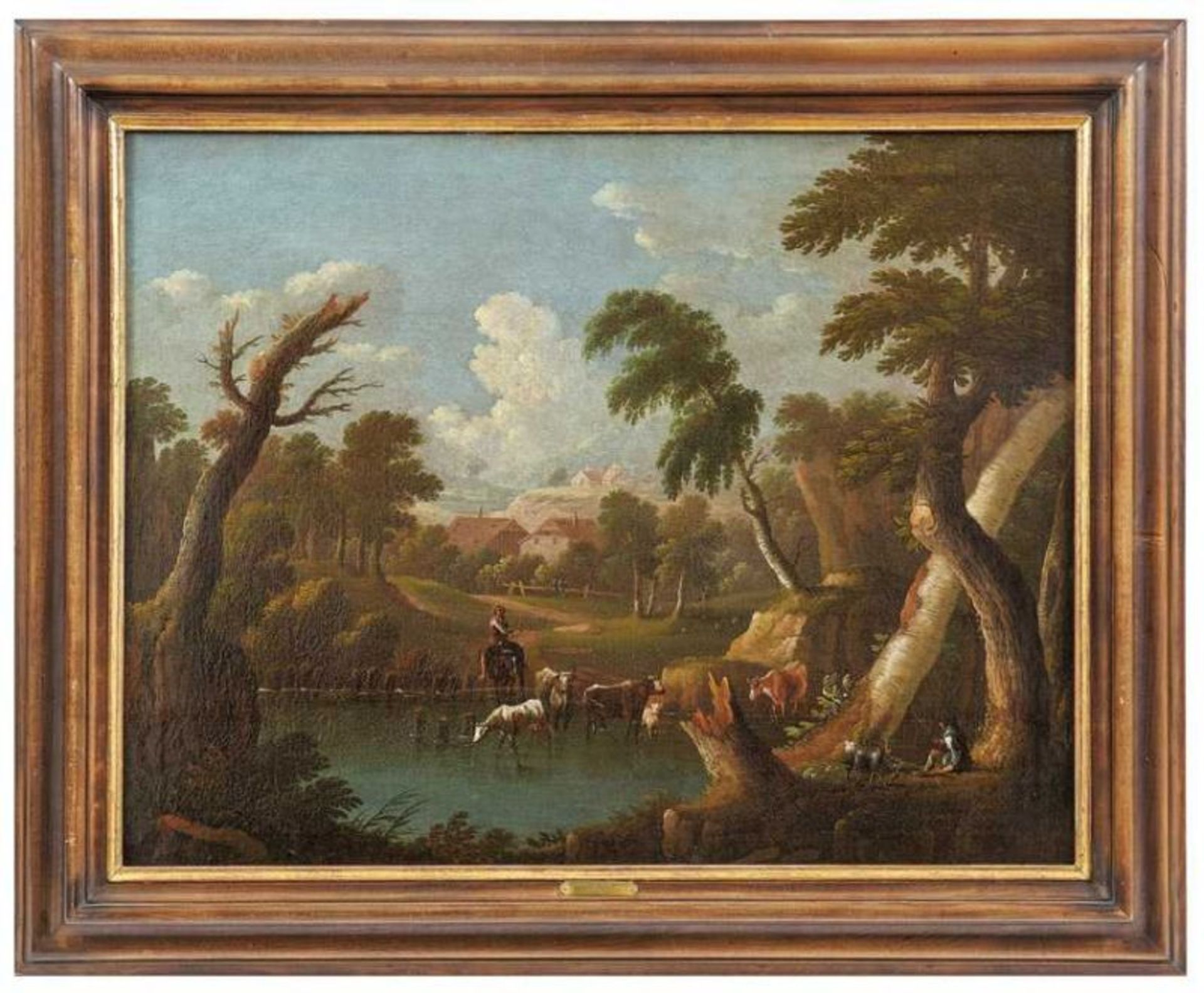 Bemmel, Johann Georg von Landschaft mit Hirten und seinem Vieh an der Tränke (Nürnberg 1669-1723