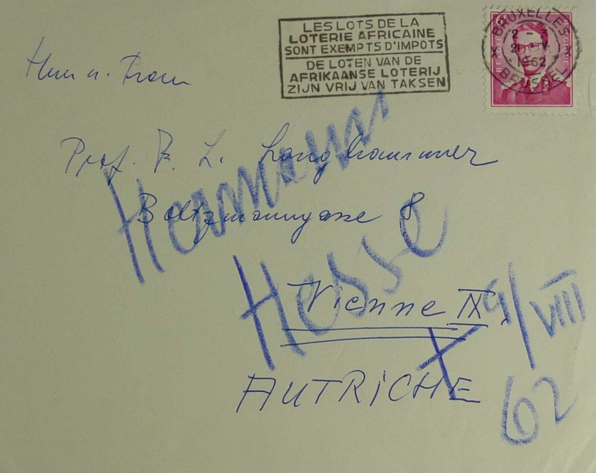 Konvolut von elf Autographen Österreich, 1862-1962 Hesse, Hermann an Herrn u. Frau Dr. Langhammer, - Bild 3 aus 25