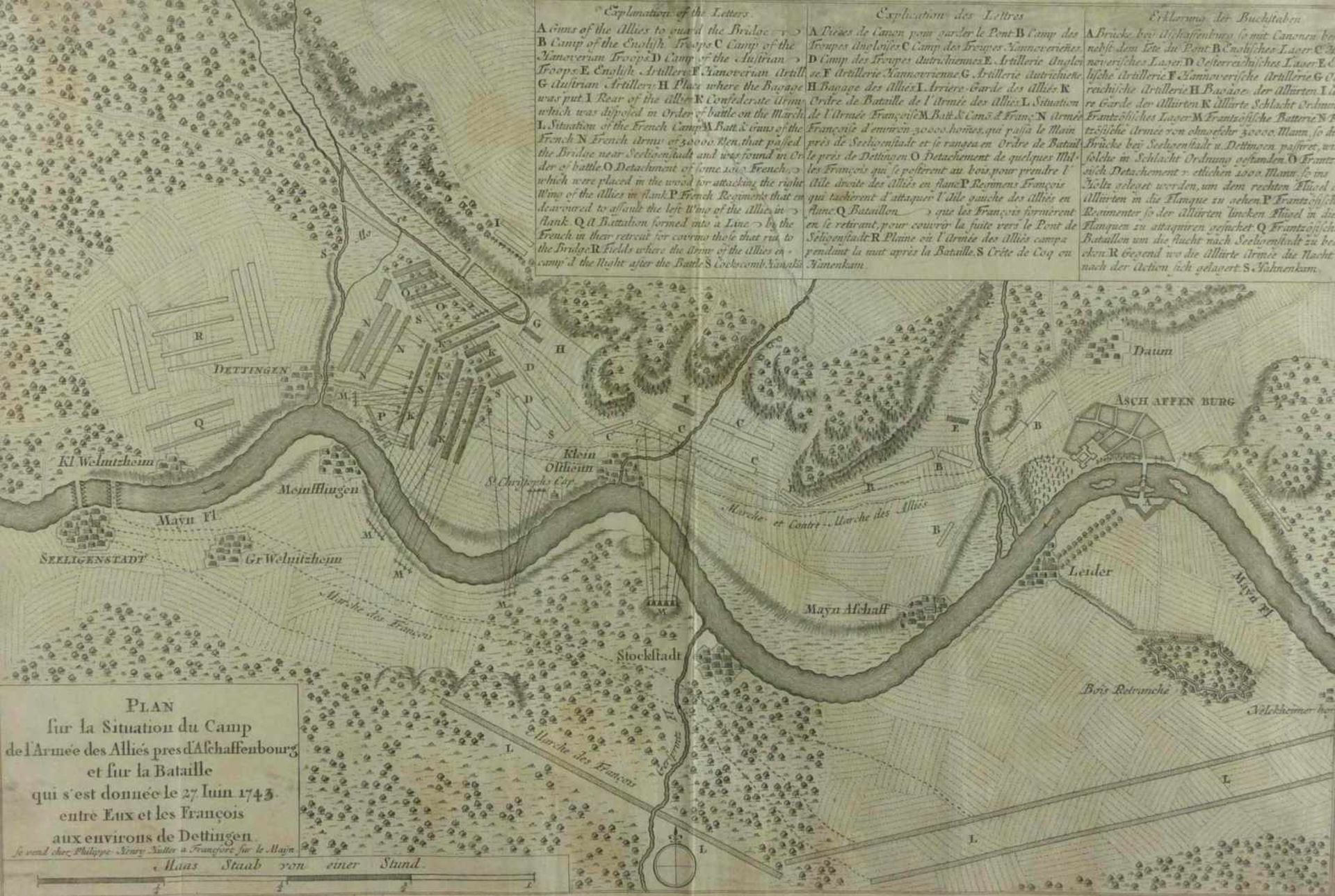 Reinhardt, Andreas d.J. Schlacht bei Dettingen (Kopenhagen 1715-1752 Frankfurt am Main) "Plan sur la