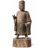 Tempelfigur einer daoistischen Gottheit Ostchina, Qing-Dynastie, 19. Jh. oder früher Auf achteckigem