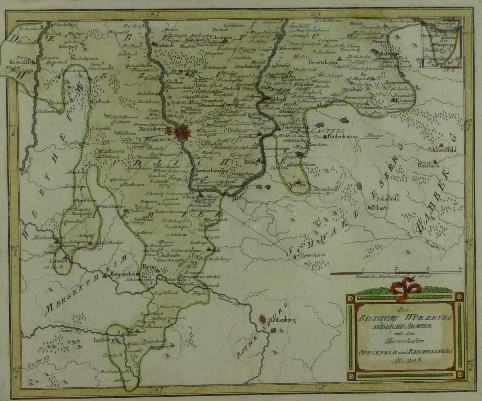 Reilly, Franz Johann Joseph von Drei Karten des Bistums Würzburg (Wien 1766-1820 ebd.) "Das - Bild 4 aus 4