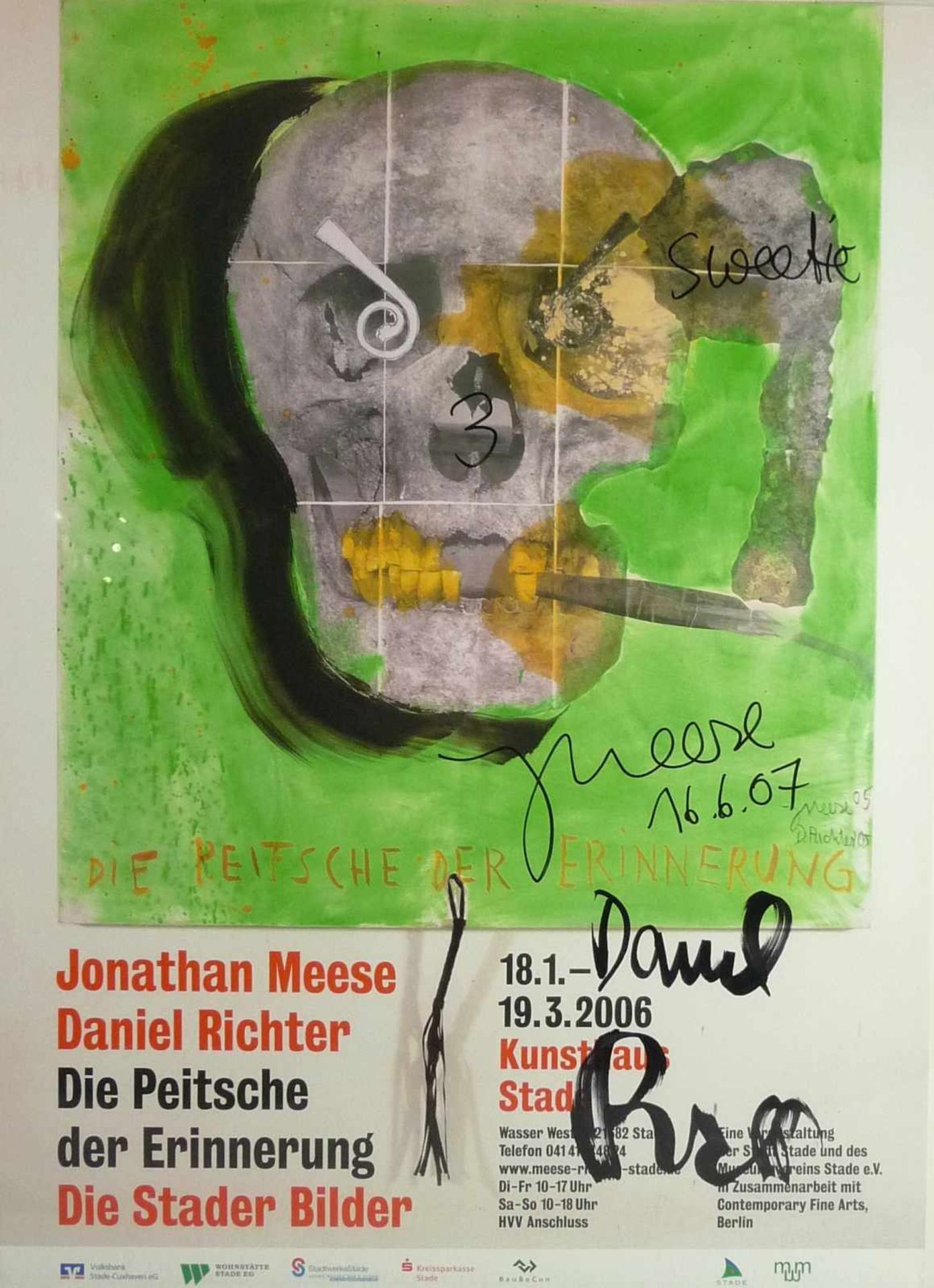 Meese, Jonathan und Daniel Richter Ausstellungsplakat "Die Peitsche der Erinnerung / Die Stader