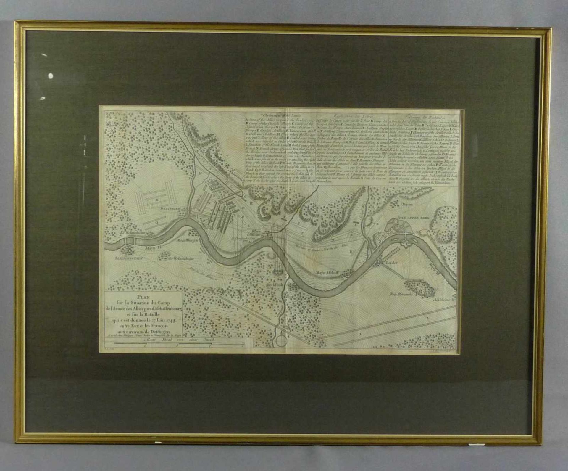 Reinhardt, Andreas d.J. Schlacht bei Dettingen (Kopenhagen 1715-1752 Frankfurt am Main) "Plan sur la - Bild 2 aus 3