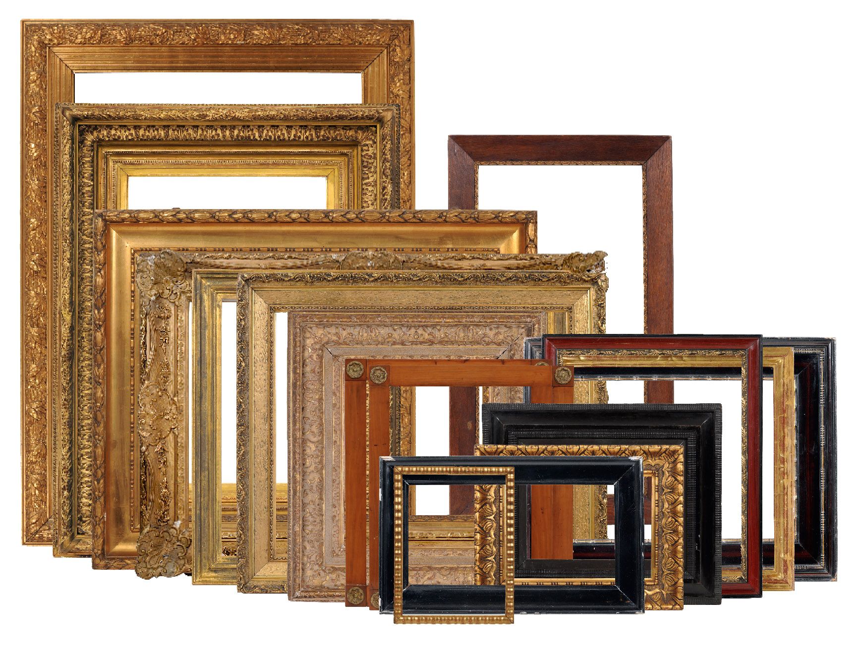Großer Rahmen im Louis-XV-Stil. 2. H. 19. Jh. Holz, masseverziert und mit goldfarbenem Überzug. - Image 4 of 4