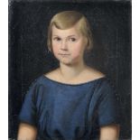 Deutscher Künstler, Kind im blauen Hemd. 19. Jh. Öl auf Leinwand. Unsigniert. In Berliner Leiste