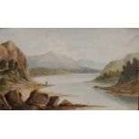 Wohl deutscher Zeichner, Weite Flußlandschaft. 1826. Aquarell auf chamoisfarbenem Papier. Verso