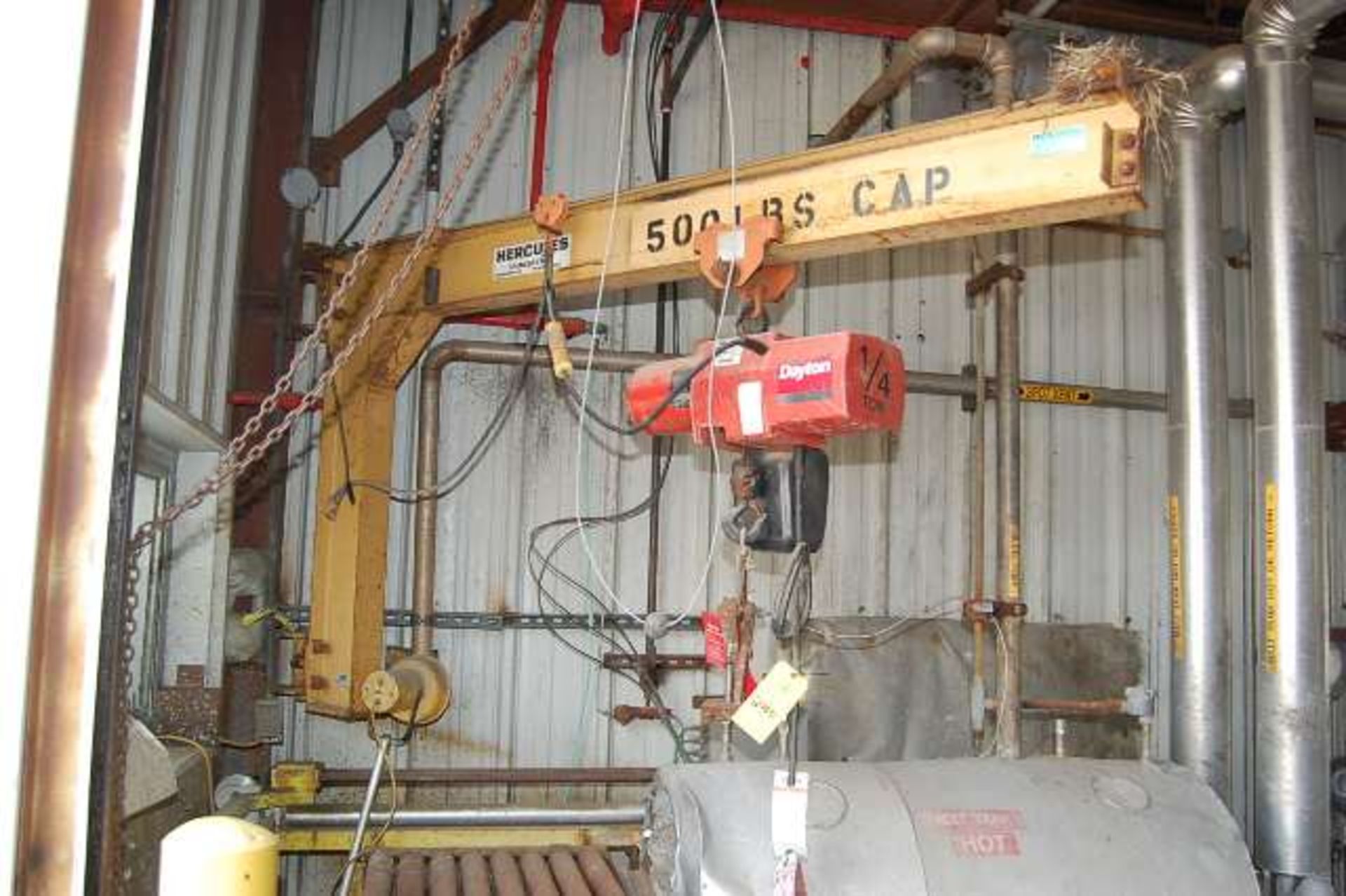 Hercules Jib Crane, Rated 500 lbs. Capacity, Wall Mount, Includes Dayton 1/4 on Electric Chain