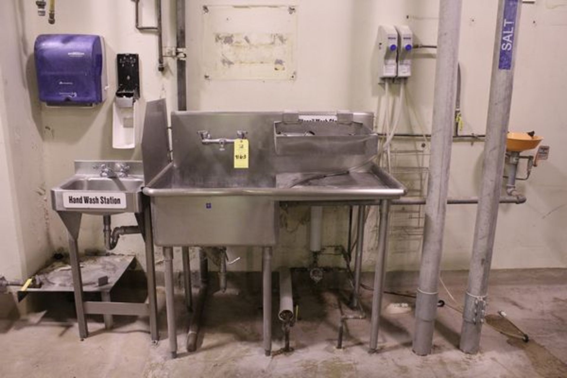 Lot of (2) Stainless Steel Sinks w/ Emergency Eye Wash Station | (CP2 4th Floor)