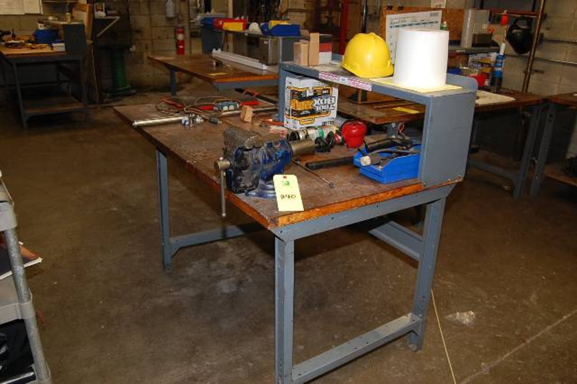 Work Table 72 in. x 36 in. w/Machine Shop Vise, Rigging Fee $100