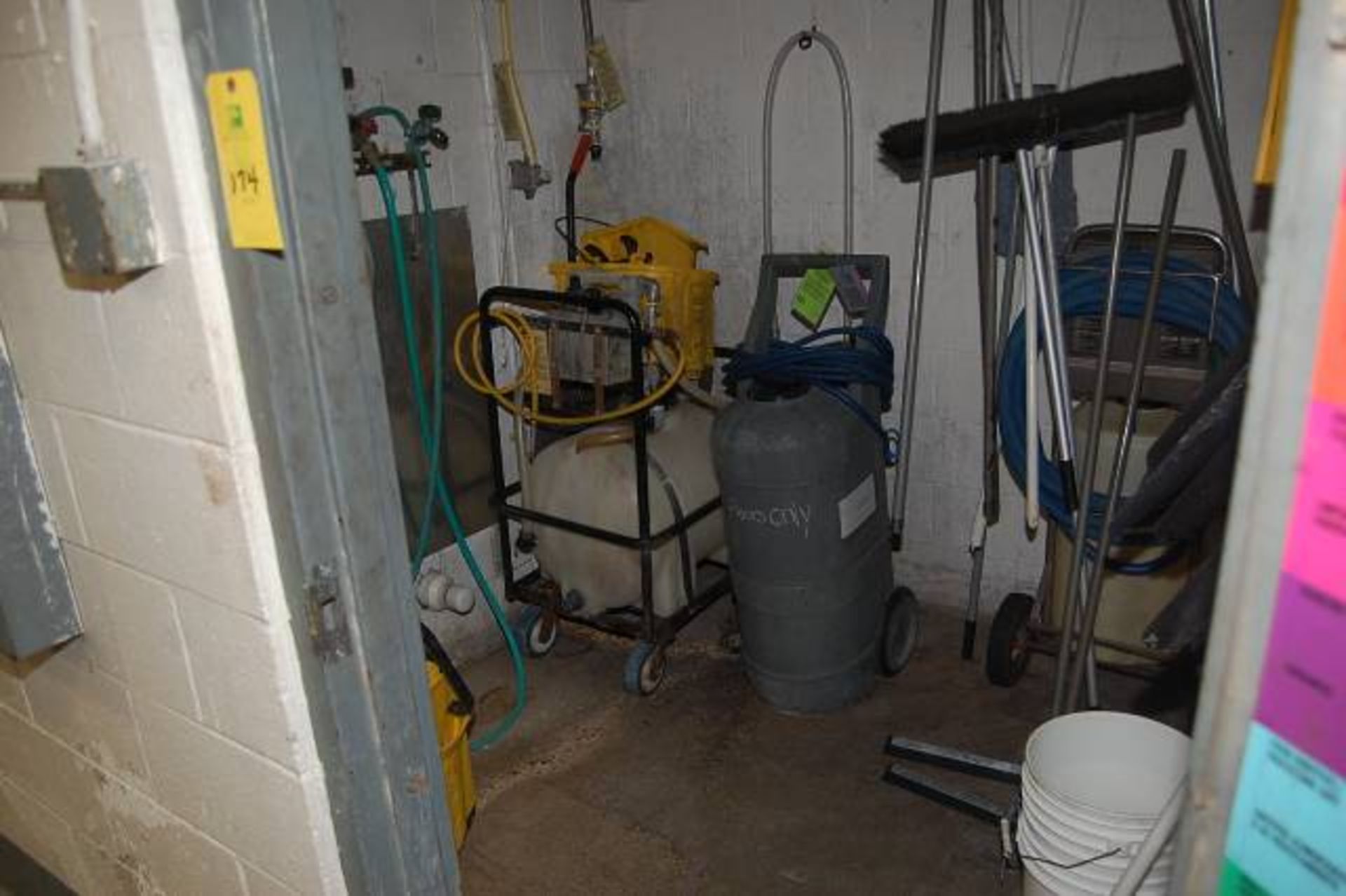 Cleaning Supply Room Storage Contents - Poly Tank, Hydrite Supplies, Shovels, Buckets, RIGGING FEE: