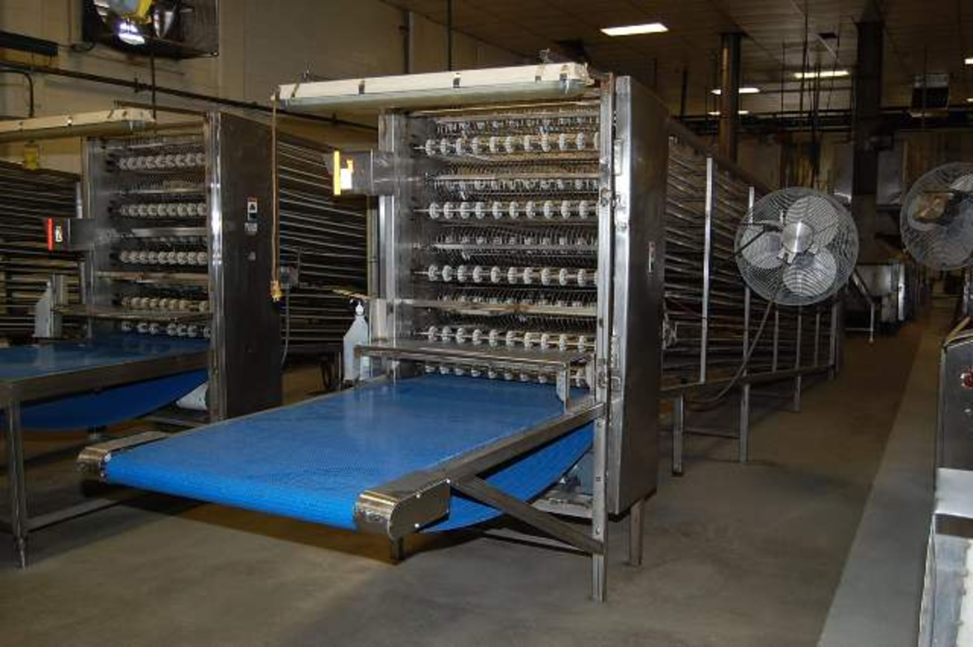 Lawrence 9-Tier Cooling Conveyor, SS Frame, Cooling Fans, 25 ft. Length, w/20 ft RIGGING FEE: $1500 - Image 3 of 3