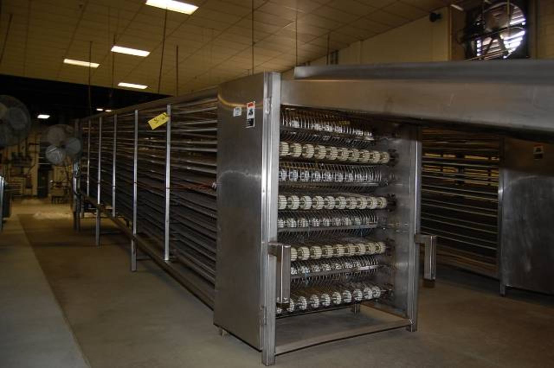 Lawrence 9-Tier Cooling Conveyor, SS Frame, Cooling Fans, 25 ft. Length, w/20 ft RIGGING FEE: $1500 - Image 2 of 3