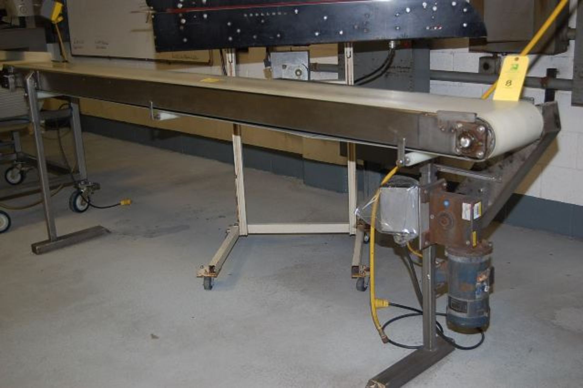 Motorized Belt Conveyor, 132 in. Length x 11 in. Wide, SS Base, Motor 208-230/460 RIGGING FEE: $100