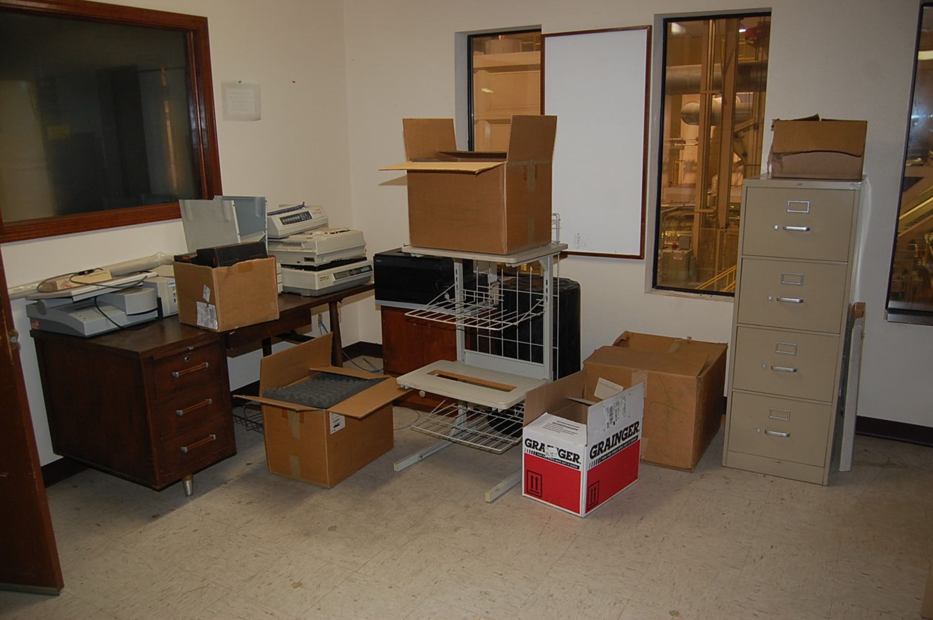 Office Contents, File, Desk, Okidata Printer, Panasonic - Assorted Office Items, RIGGING FEE: $300