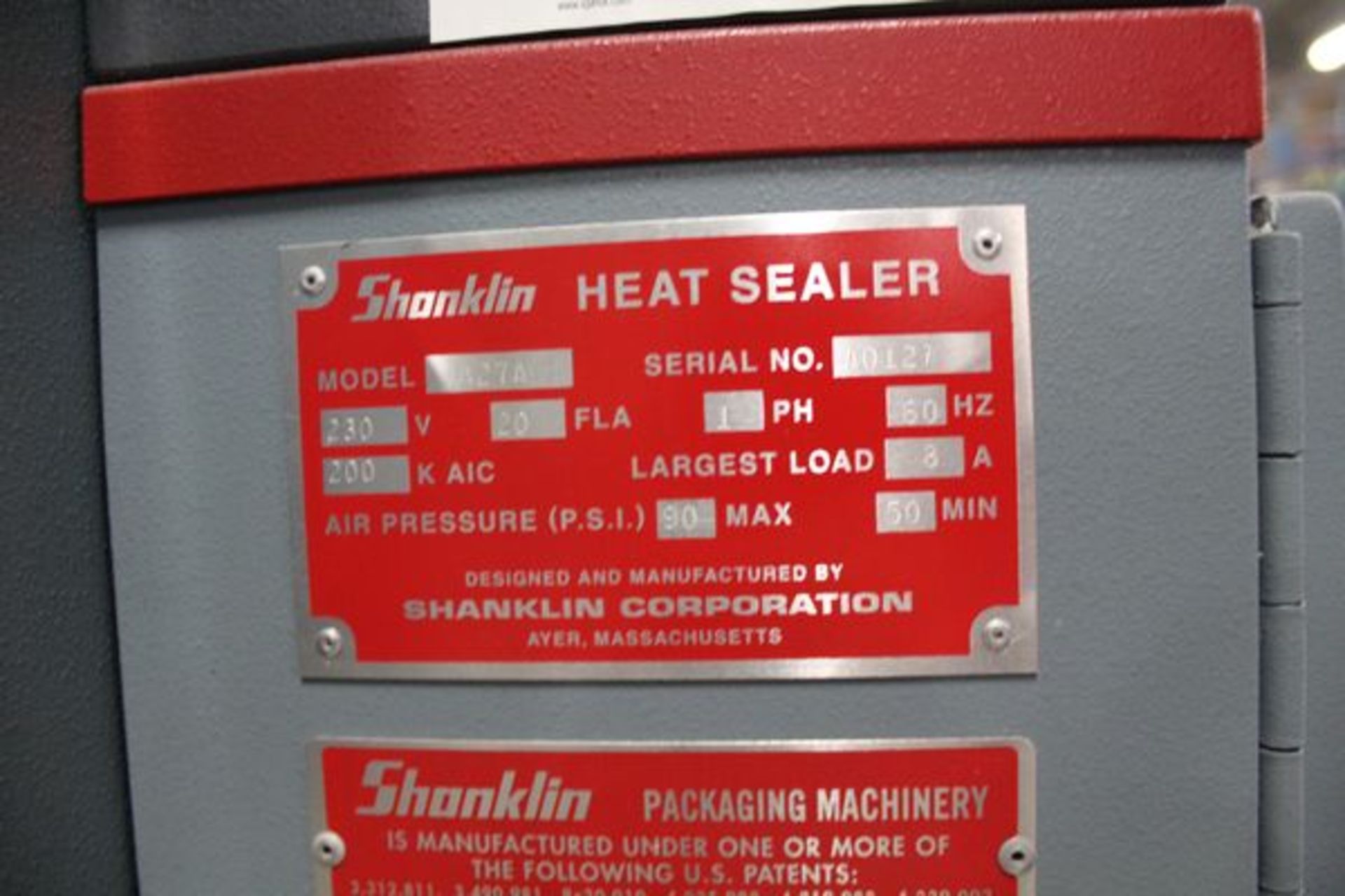 Shanklin Heat Sealer, M# A27A, S/N A0127 | (Warehouse E) - Image 2 of 2