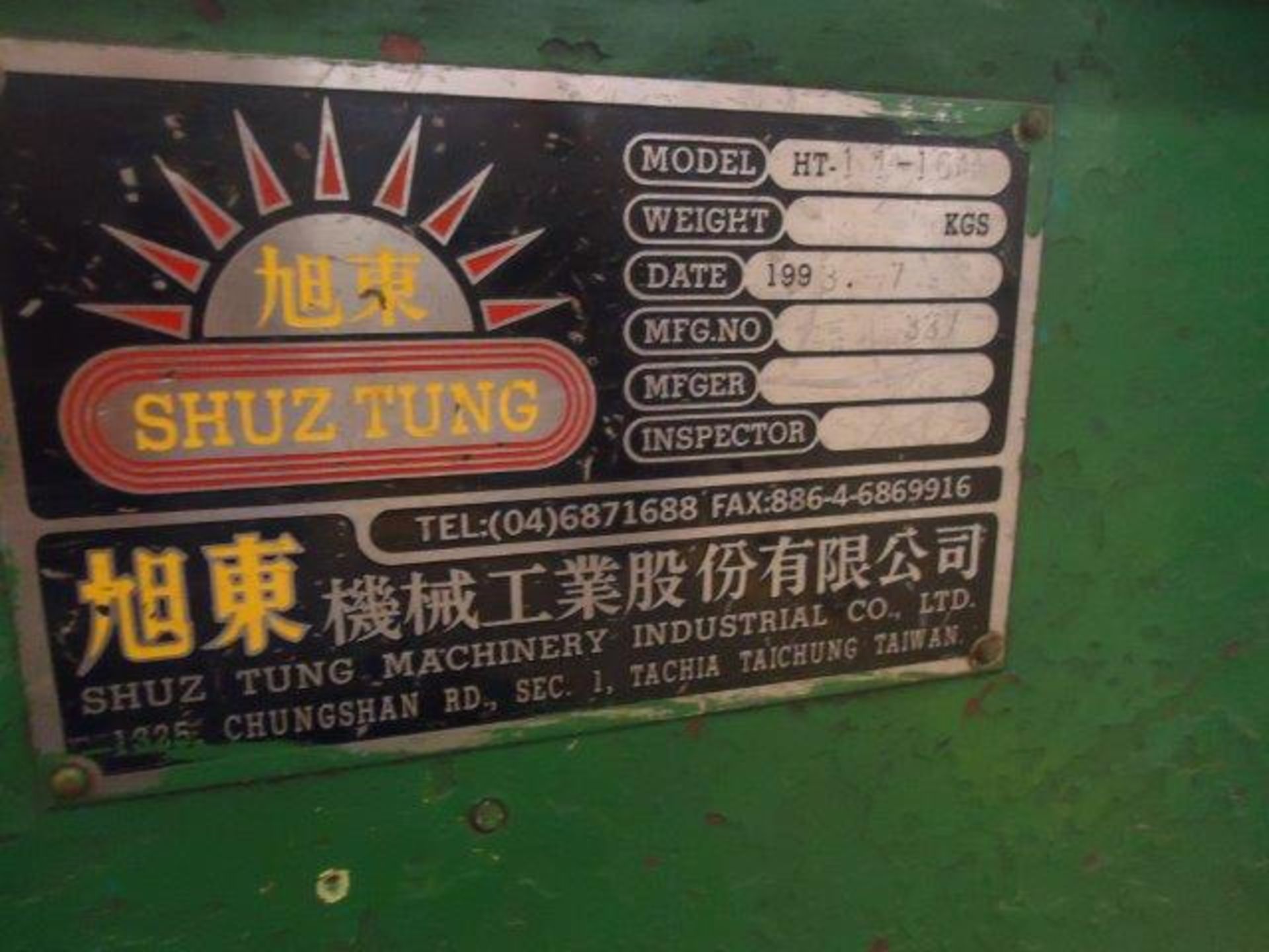 Sliding table brand SHUZ TUNG MODEL HT11-16A MFG NO 337 Incomplete. (Escuadradora. Marca SHUZ TUNG - Image 2 of 3