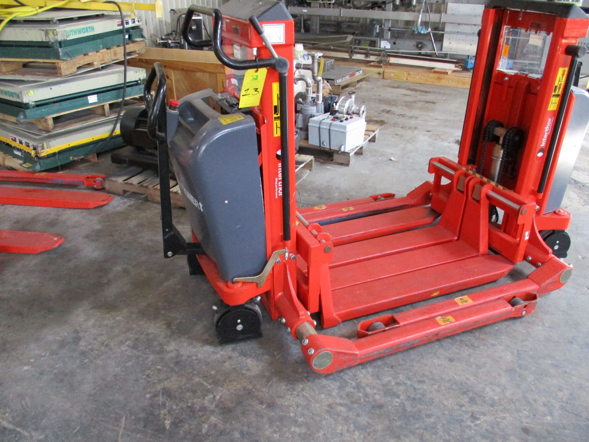 Interthor Electric Pallet Lift, Model TPS22MEB, SN 083E14062272ETPS, 2200 lb. Capacity, LOADING FEE: