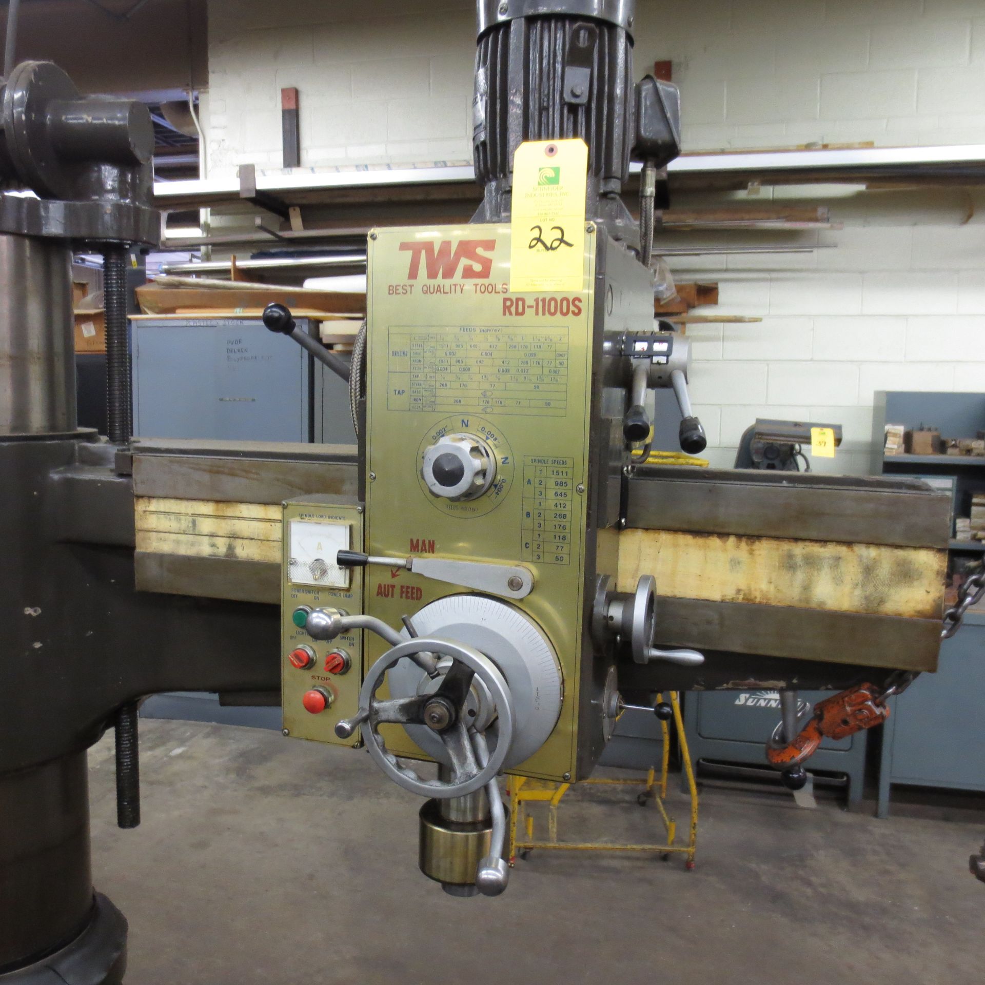 TWS Model. RD-1100S Radial Arm Drill, 31" Arm X 18" Col., 50 to 1511 Spindle Speeds - Image 2 of 4