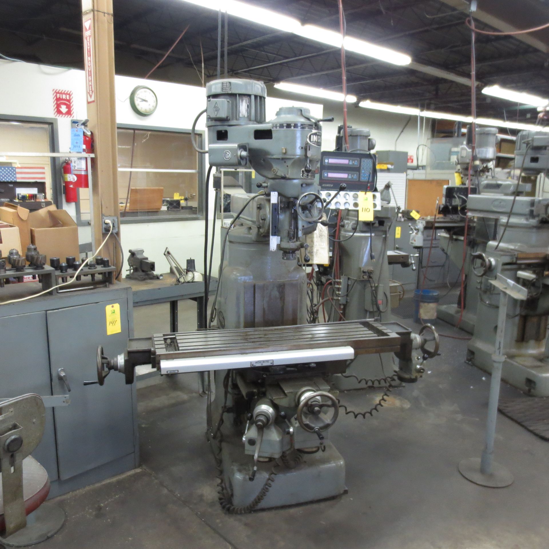 Wells Index Vertical Milling Machine, 50 to 4200 Spindle Speeds, 46" X 12" Table, Table Feed, Acu-