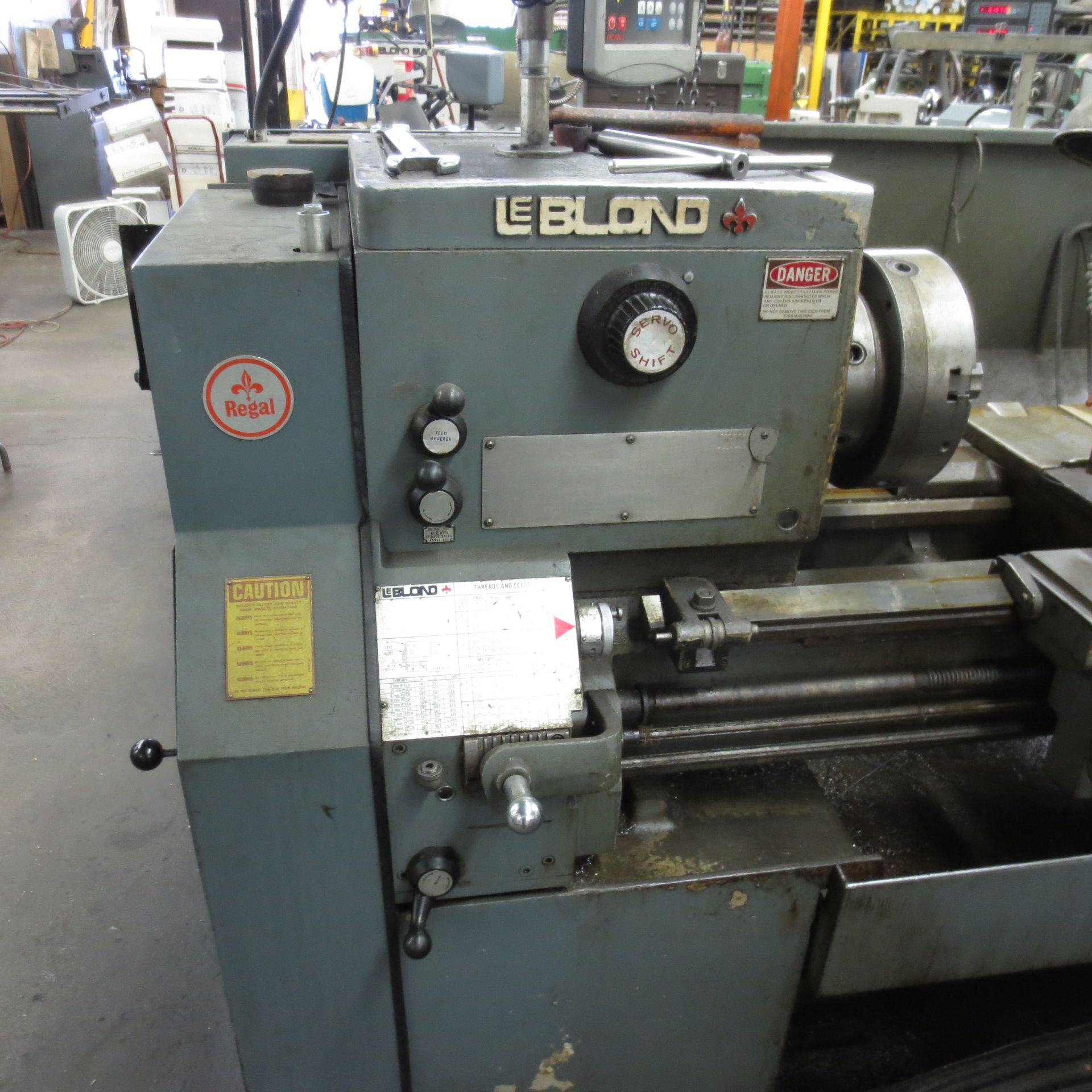 Leblond Lathe, 44" Center to Center, 10" Swing, 3" Hole, Newall XY Read out, 3 Jaw 12" Chuck, S/N - Image 3 of 5