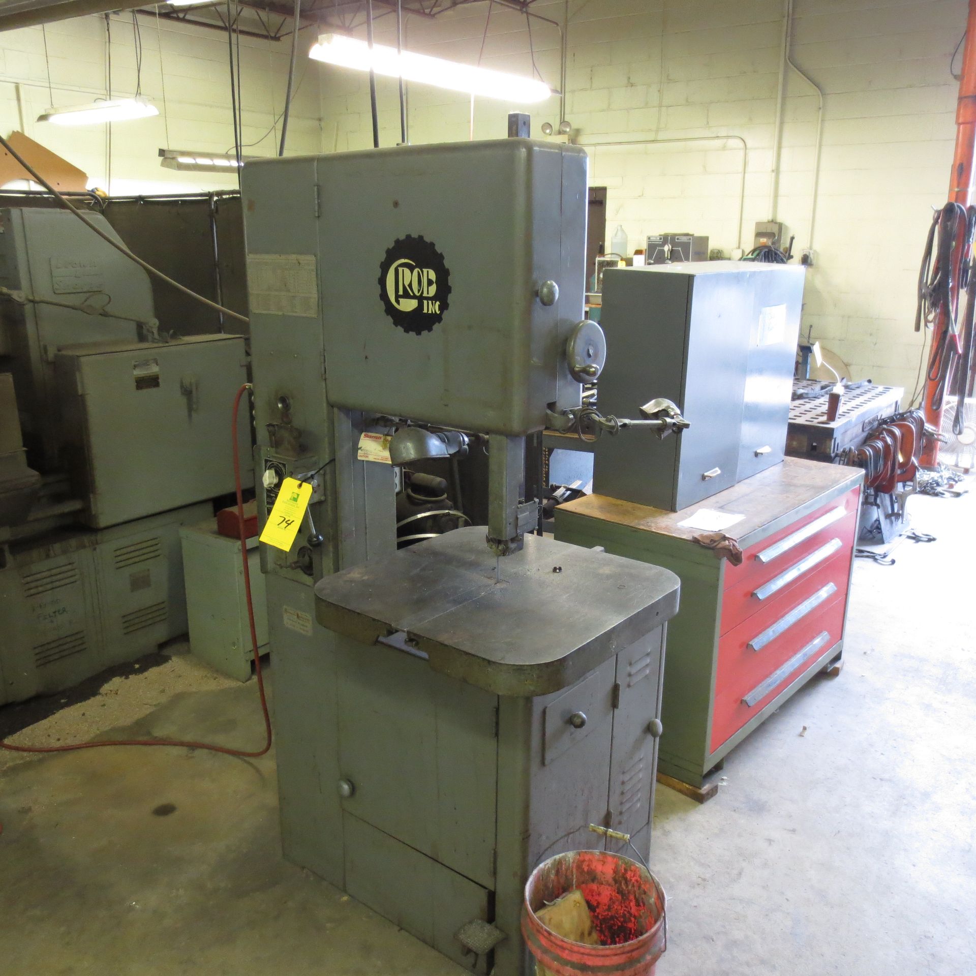 Grob NS 18 Vertical Band Saw, 18" Throat, S/N 8727, 24" X 24" Table with Blade Welder